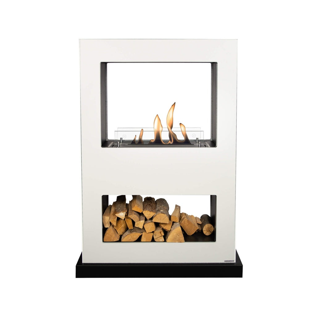 Xaralyn Lasize bio-ethanol roomdivider wit – vrijstaand productaanzicht