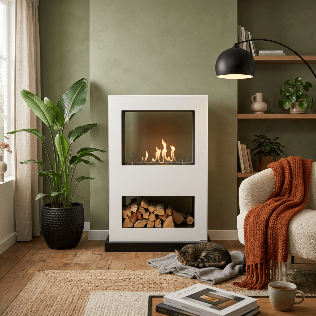 Xaralyn Lasize bio-ethanol roomdivider wit